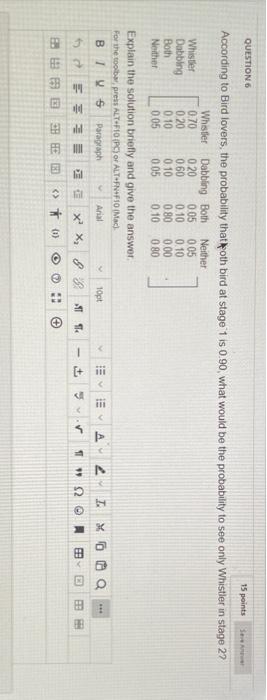 QUESTIONS 15 points According to Bird lovers, the