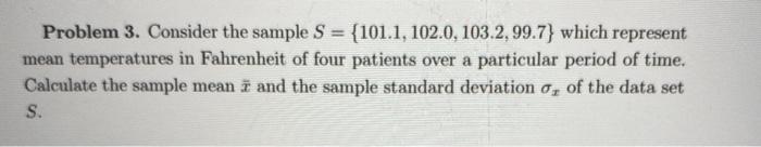 Problem 1. Define the notion of a random sample S