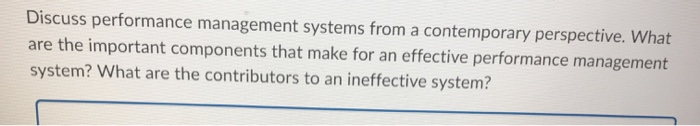Human resource Discuss performance management