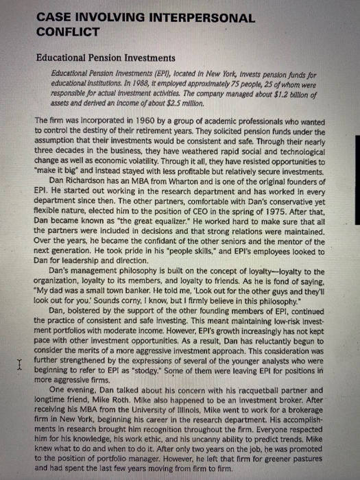 please read the whole case and then answer the