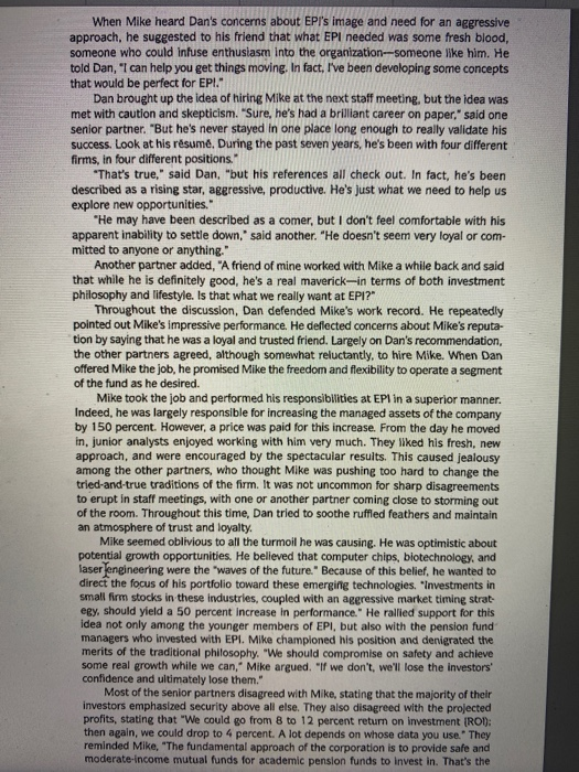 please read the whole case and then answer the