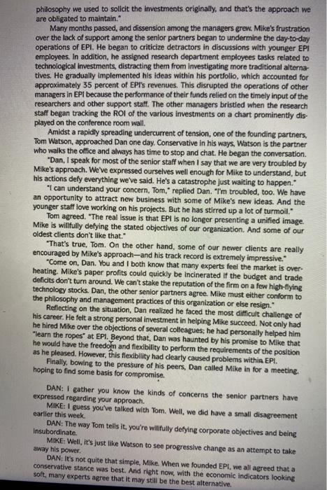 please read the whole case and then answer the