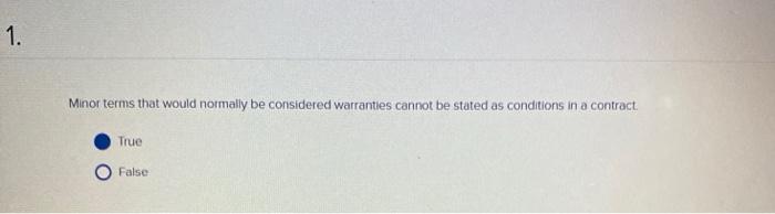1. Minor terms that would normally be considered