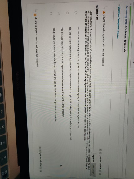 answer? Remaining Time: 27 minutes, 49 seconds.