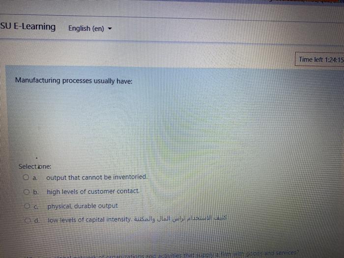 SU E-Learning English (en) Time left 1:24:15