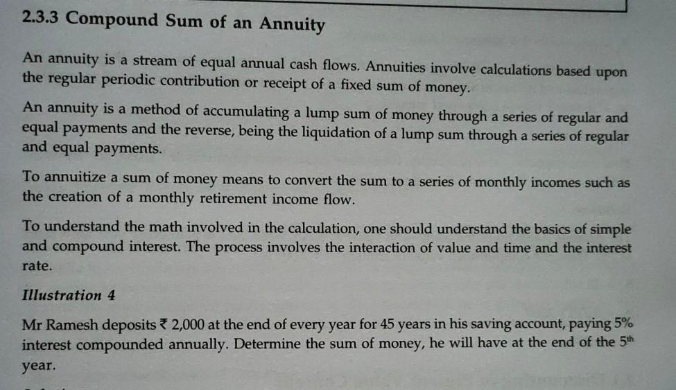 I need a correct solutions 2.3.3 Compound Sum of