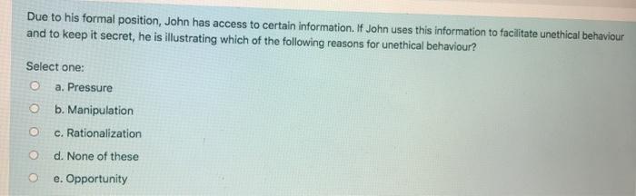 Fundamentals of Business in Canada) Due to his