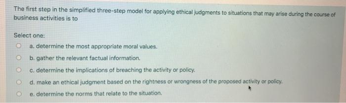 The first step in the simplified three-step model