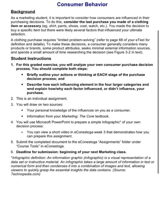 Consumer Behavior Background As a marketing