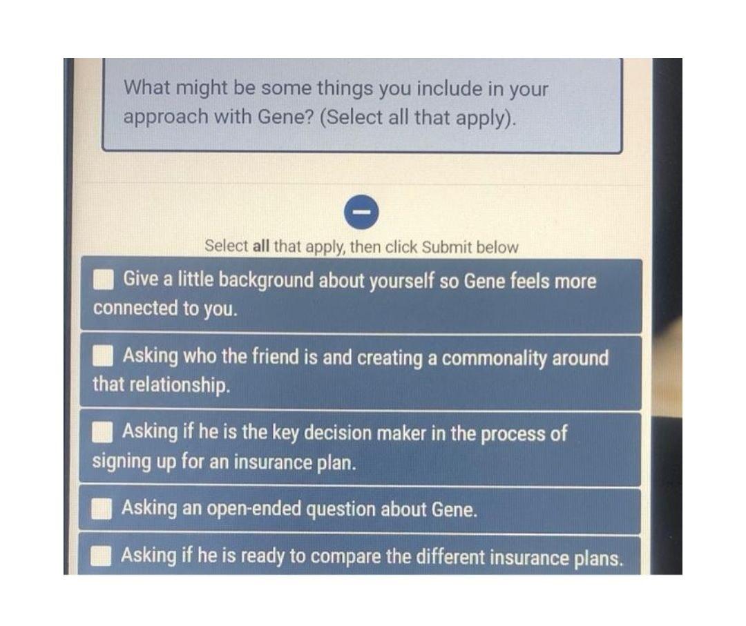 What might be some things you include in your