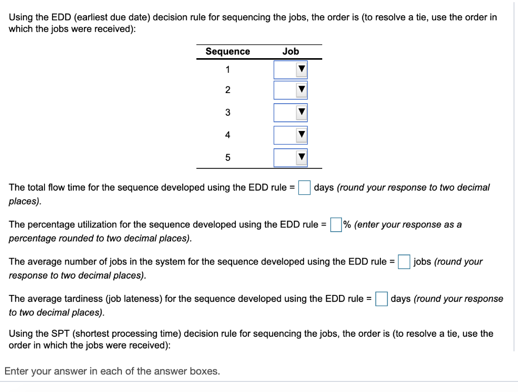 Using the FCFS (first come first served) decision