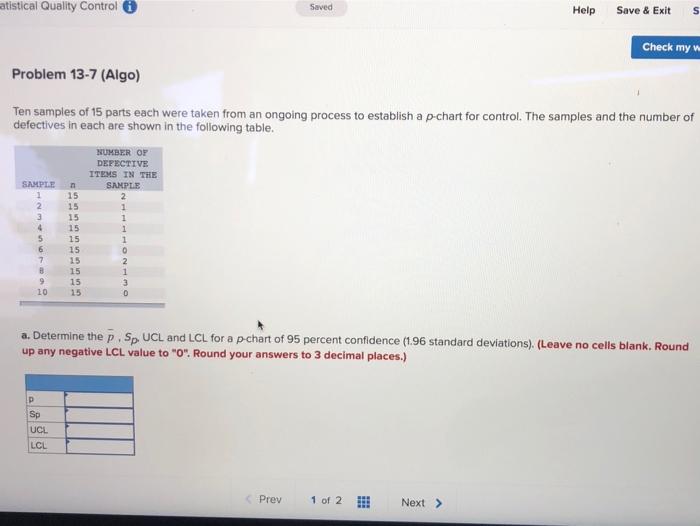 thanks zatistical Quality Control Saved Help Save