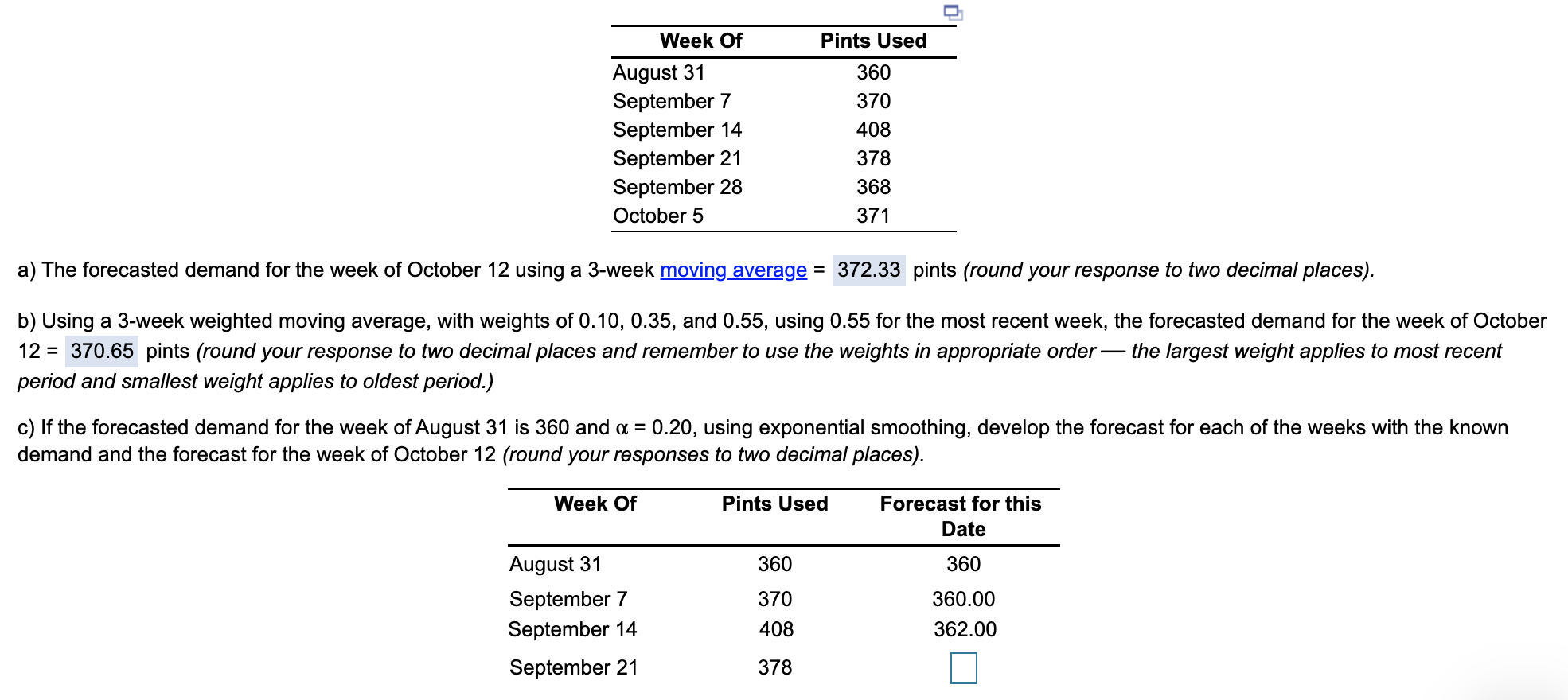 Operations management question: 1) 2) 3) 4) 5)