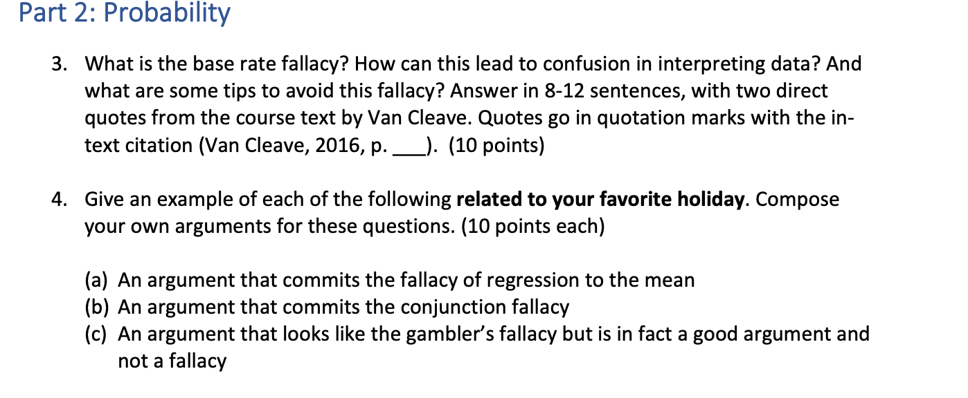 Part 2: Probability 3. What is the base rate