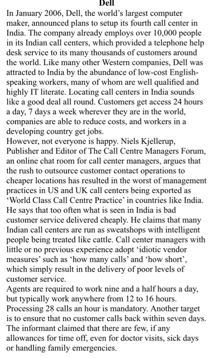 Dell In January 2006, Dell, the world's largest