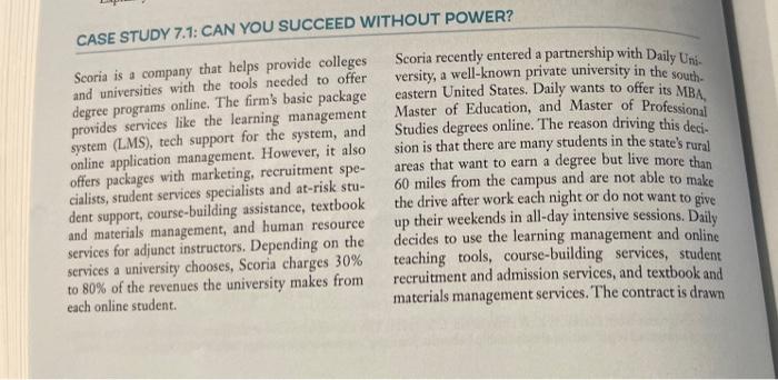 case study 7.1 CASE STUDY 7.1: CAN YOU SUCCEED