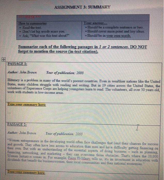 ASSIGNMENT 3: SUMMARY How to Sur - Read the text