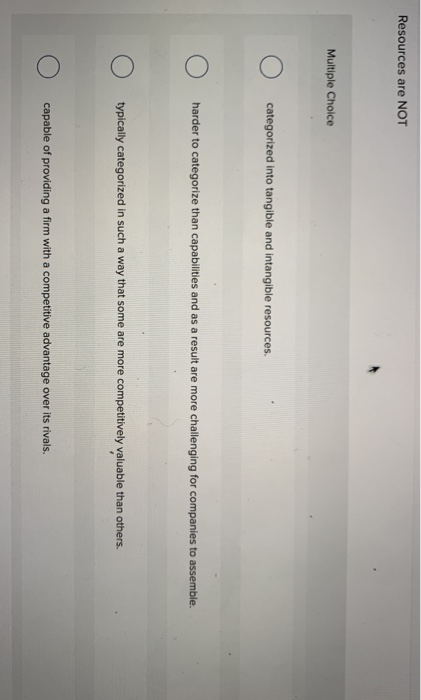 Resources are NOT Multiple Choice categorized