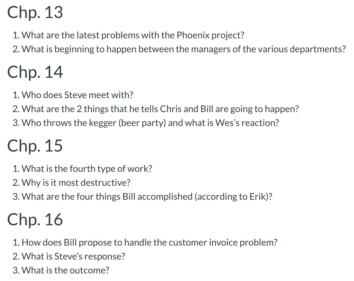 Chp. 13 1. What are the latest problems with the