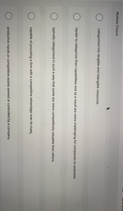 Resources are NOT Multiple Choice categorized