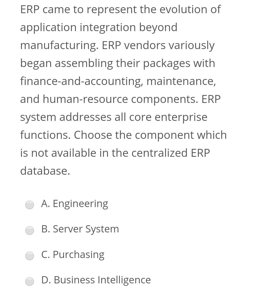 Enterprise resource planning software