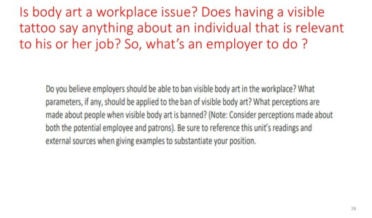 Is body art a workplace issue? Does having a
