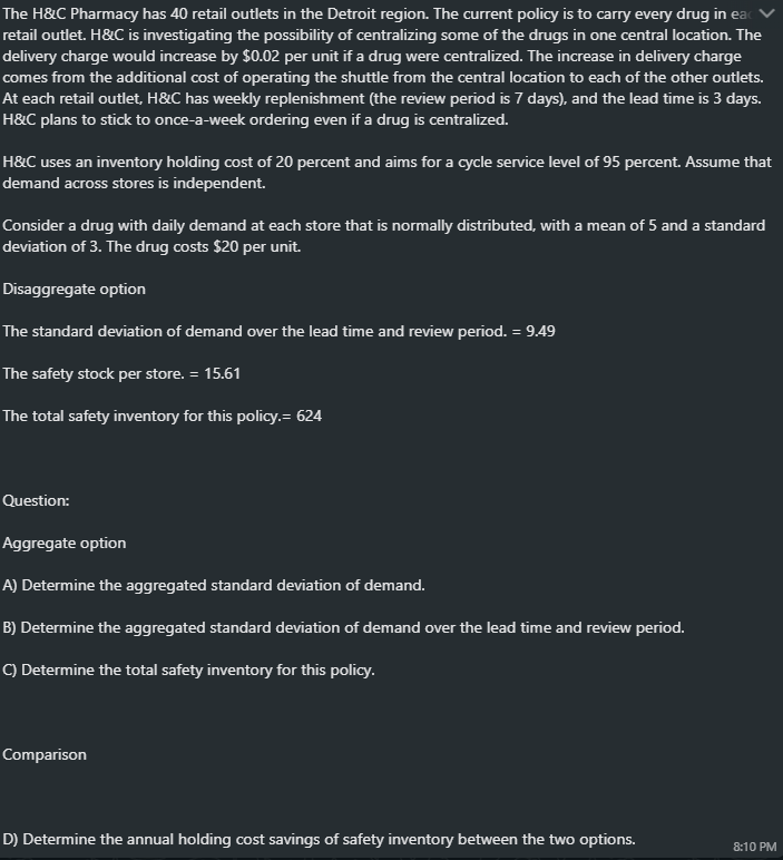 The H&C Pharmacy has 40 retail outlets in the