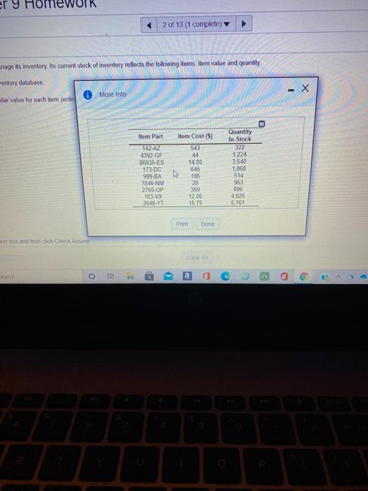 Homework: Chapter 9 Homework core: 0 of 1 pt 2 of