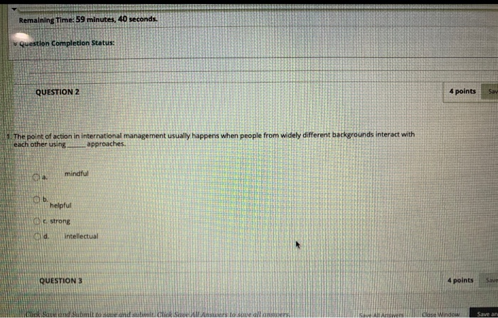 Remaining Time: 59 minutes, 40 seconds. Question