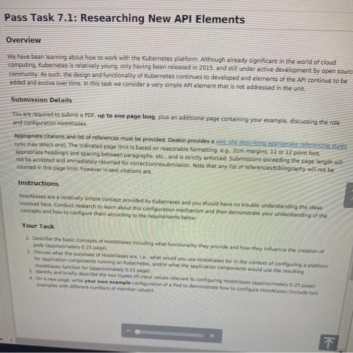 Pass Task 7.1: Researching New API Elements