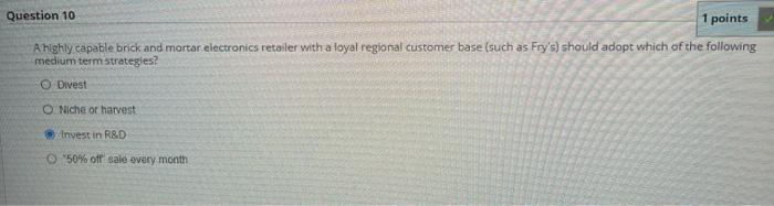 Question 10 1 points A highly capable brick and