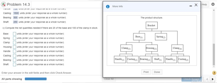 125 brackets Problem 14.3 A More Info Help
