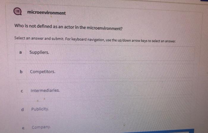 microenvironment Who is not defined as an actor