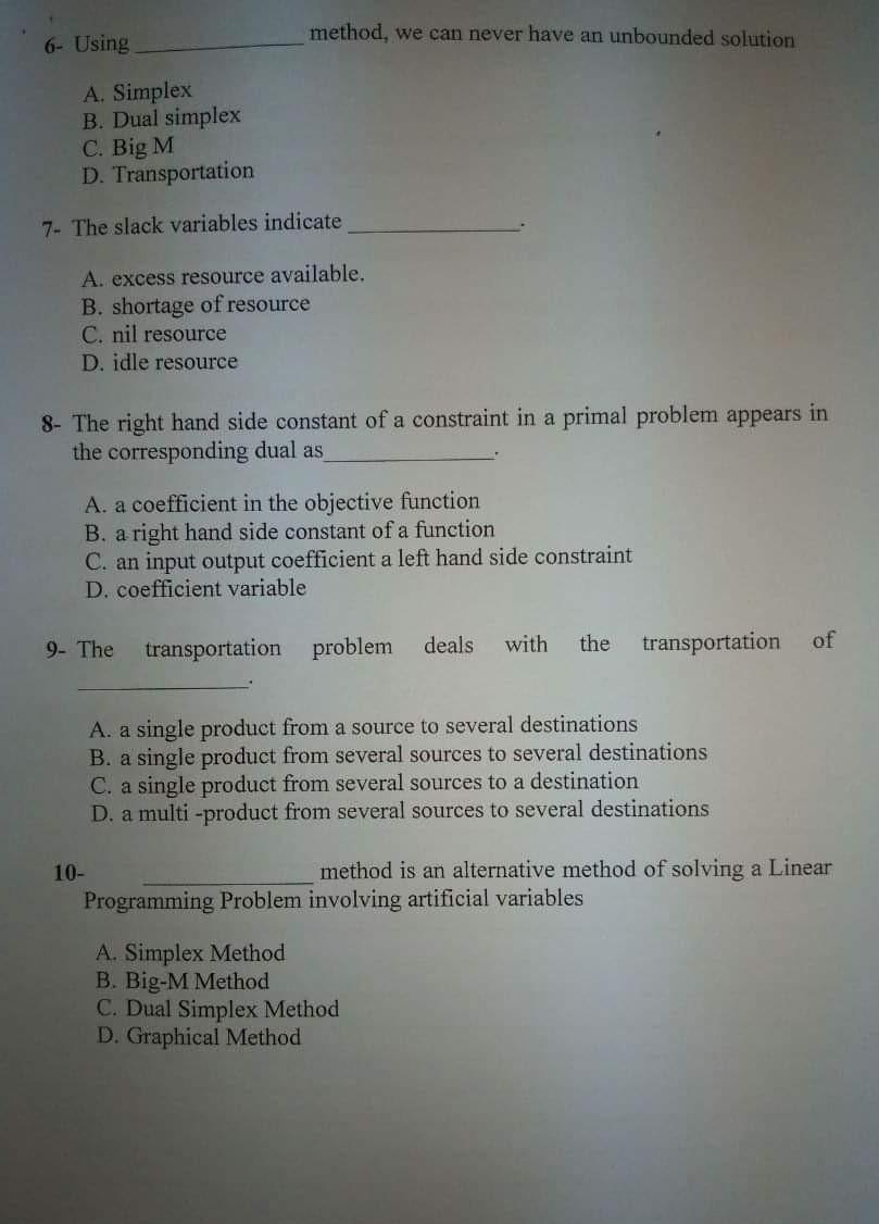 method, we can never have an unbounded solution