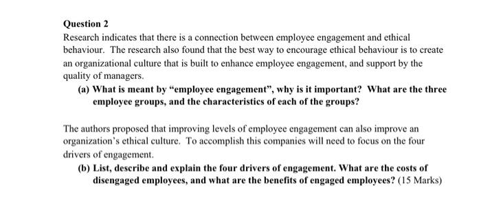 Question 2 Research indicates that there is a