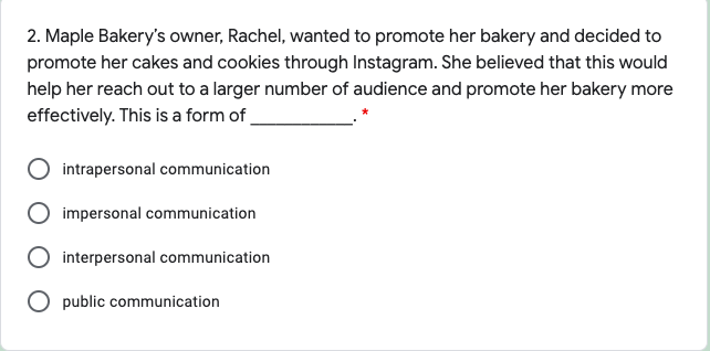 1. Before his project presentation, Muhammad did