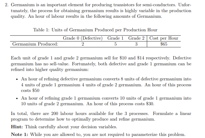 2. Germanium is an important element for