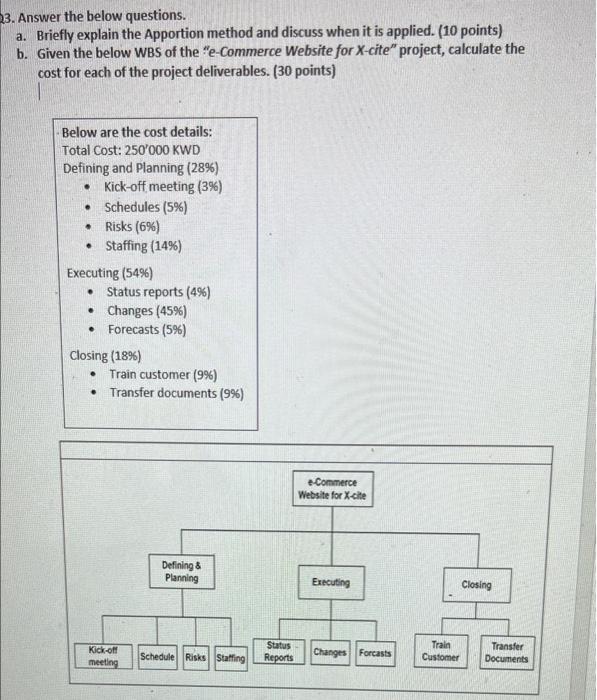 23. Answer the below questions. a. Briefly