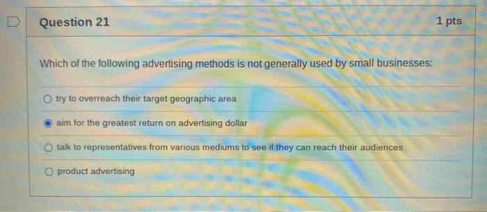 Question 8 A trademark is: O a customs document