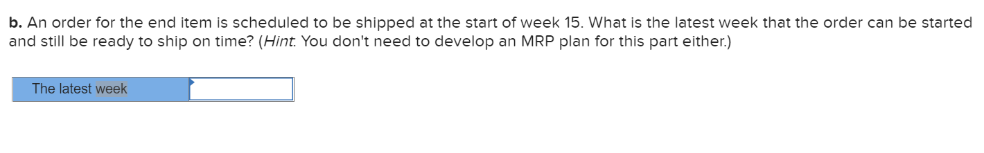 The following table lists the components needed