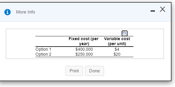Consider the two capacity options for Arktec