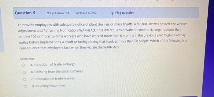 Question 3 Not yet answered Points out of 2.00 p