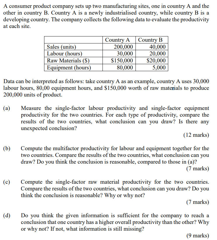 A consumer product company sets up two