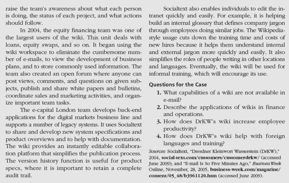 END OF CHAPTER APPLICATION CASE Dresdner