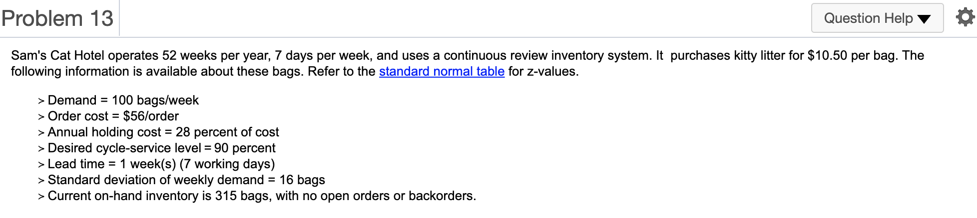 Problem 13 Question Help 0 Sam's Cat Hotel