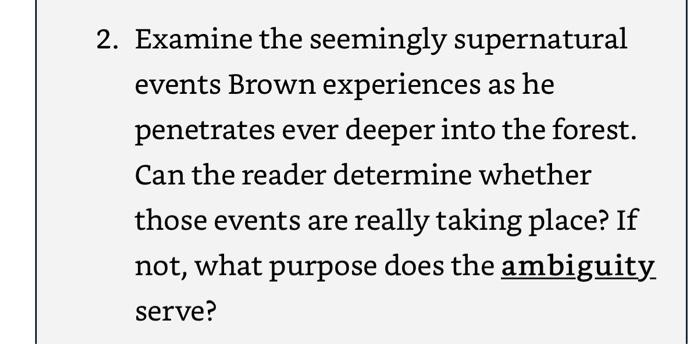 2. Examine the seemingly supernatural events