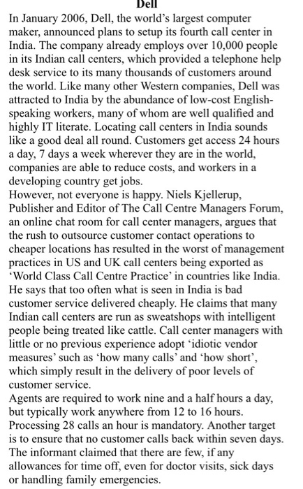 Dell In January 2006, Dell, the world's largest