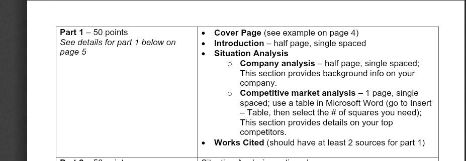 E 1) For the marketing plan project, I will work