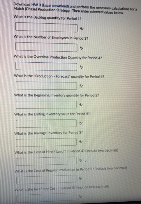Management Instructions Ending inventory target