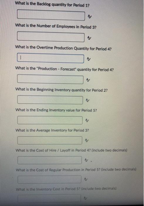 Management Instructions Ending inventory target